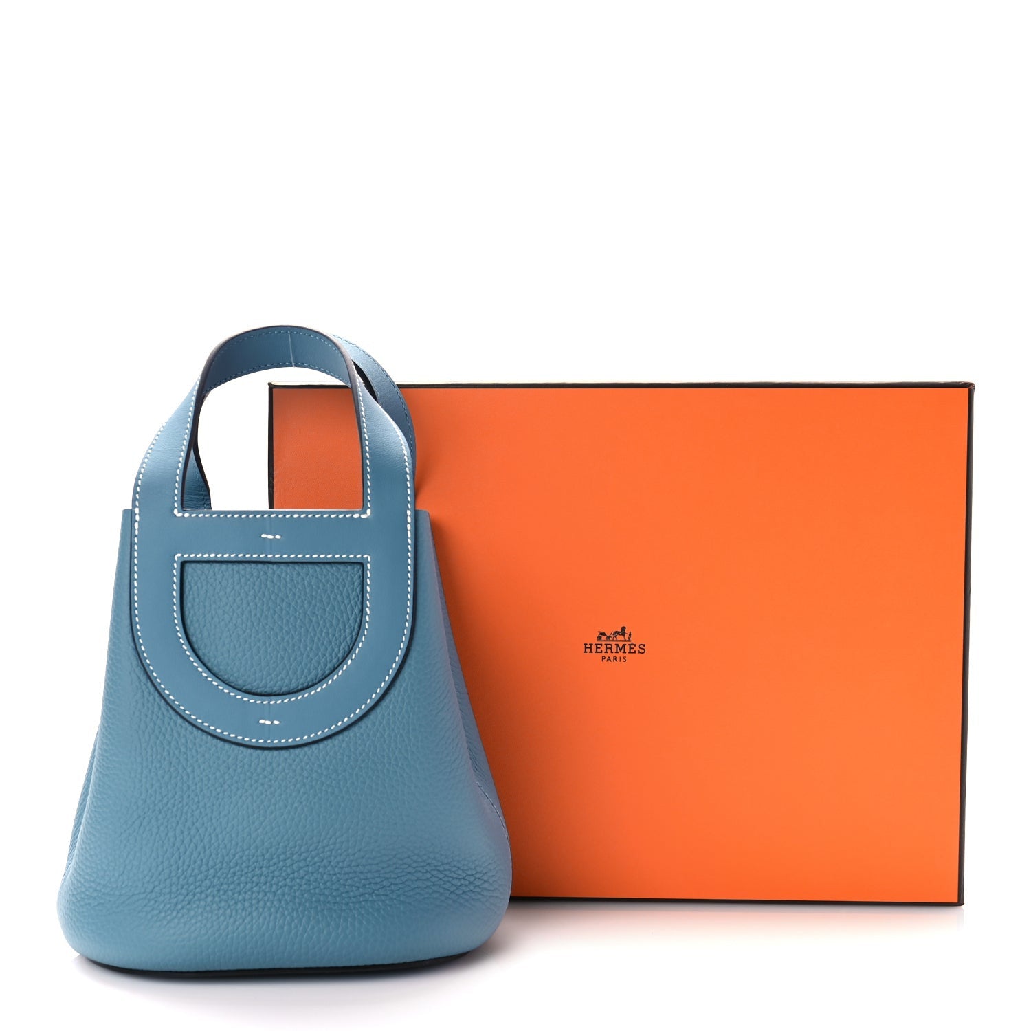 Hermes Taurillon Clemence Swift In-The-Loop 18 Blue Jean 10 of 10