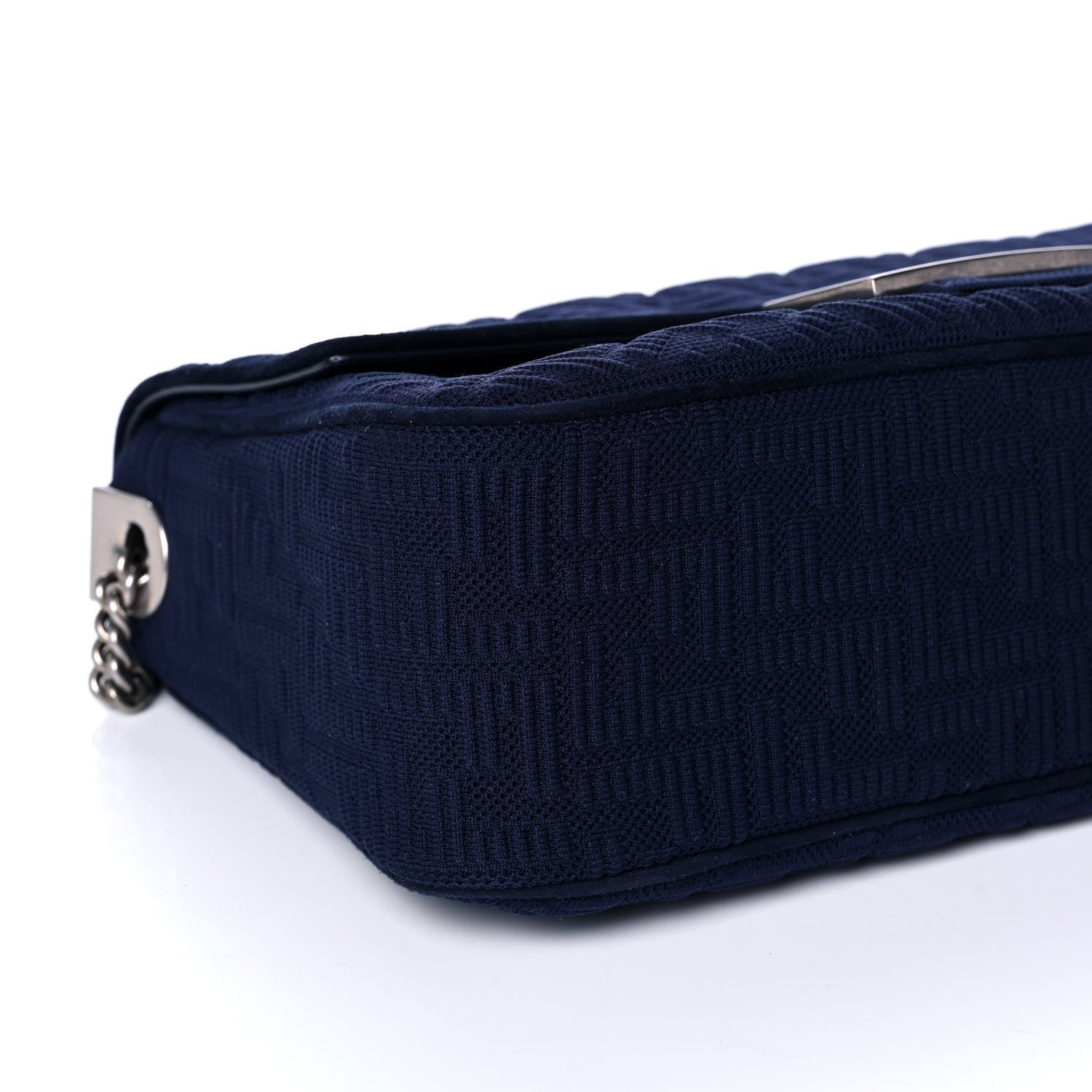 Fendi Technical Fabric FF Large Chain Baguette Marino 9 of 10