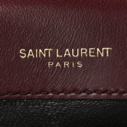 Saint Laurent Lambskin Matelasse Monogram Medium Vicky Chain Bag Dark Legion Red 5 of 8