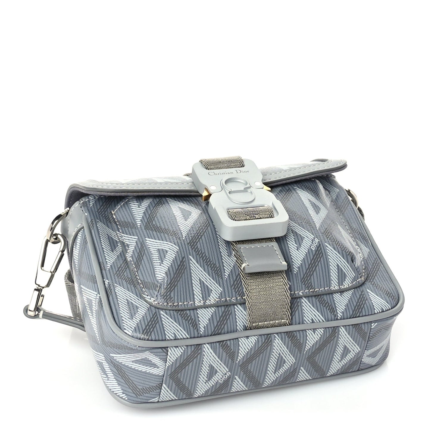Coated Canvas CD Diamond Mini Hit The Road Bag Grey