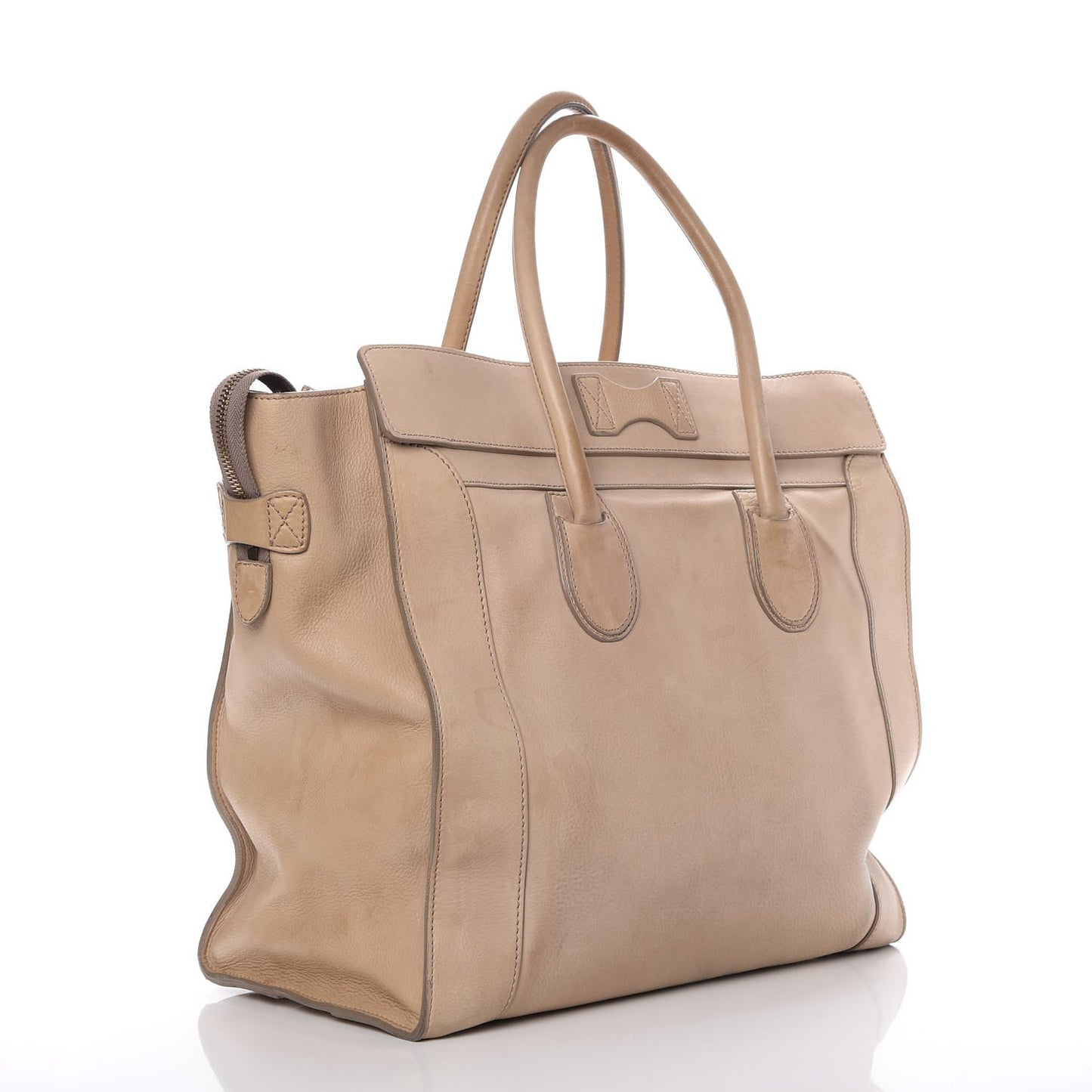Drummed Calfskin Medium Luggage Camel