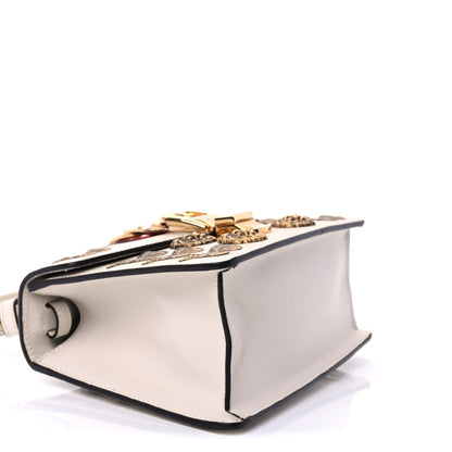 Gucci Calfskin Animal Studs Mini Sylvie Top Handle Bag White 6 of 8