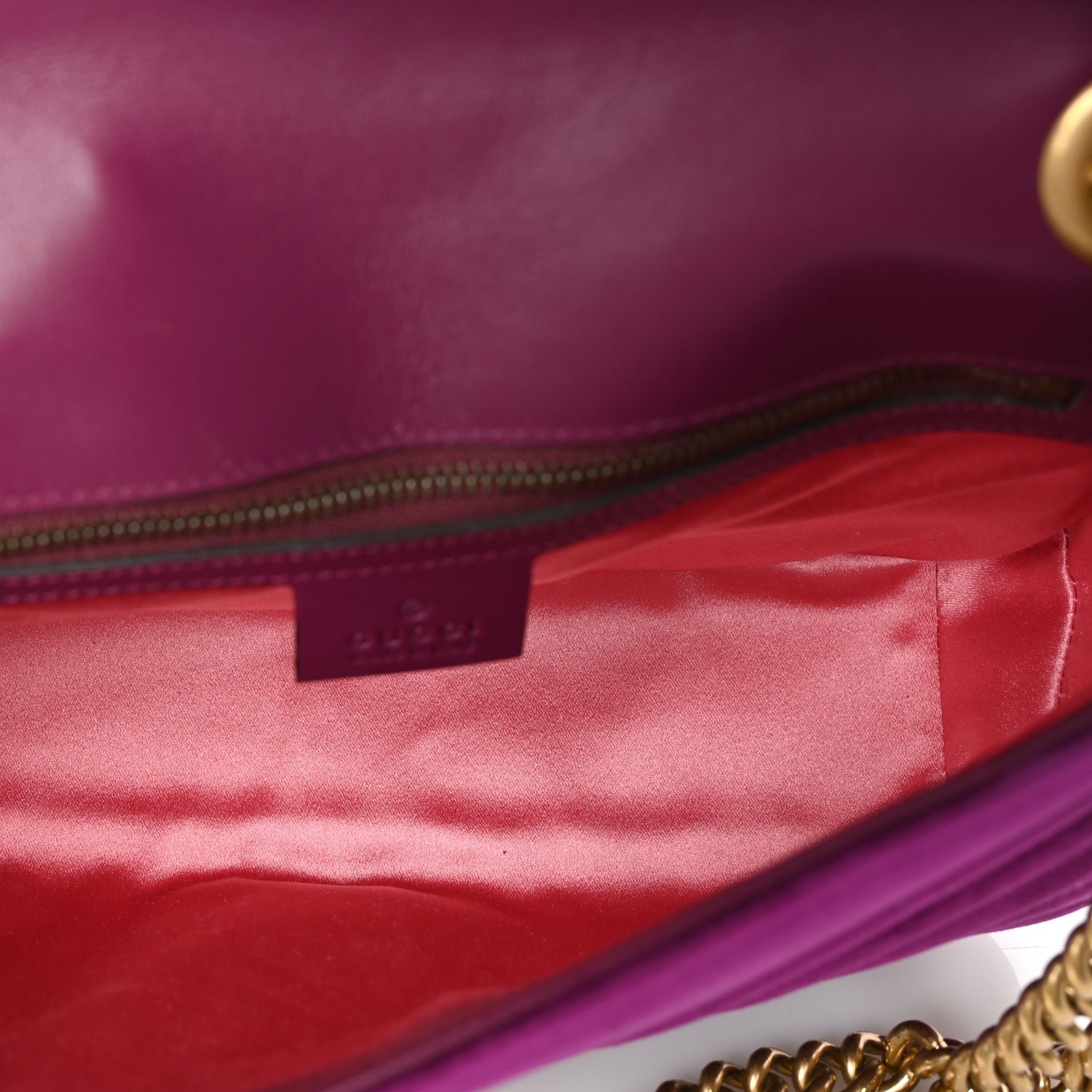 Gucci Velvet Matelasse Small GG Marmont Shoulder Bag Fuchsia Violet Cyclamen 4 of 8