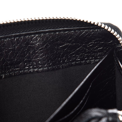 Balenciaga Agneau Classic Silver Hardware Continental Zip Around Wallet Black 7 of 8