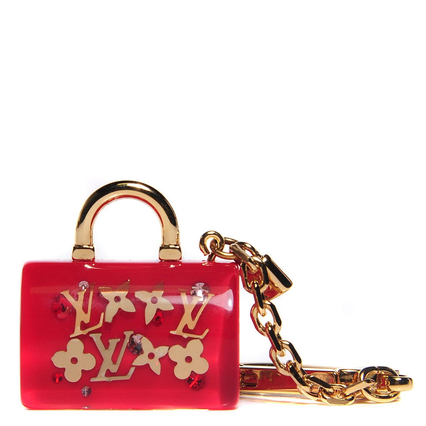 Resin Inclusion Speedy Bag Charm Key Chain Pomme D'Amour