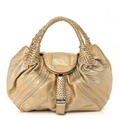 Fendi Nappa Nuvolata Bimetal Spy Oro Argento 1 of 15