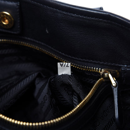 Prada Tessuto Nylon Soft Calf Tote Black 9 of 10