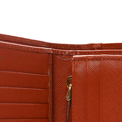 Prada Saffiano Metal Large Compact Flap Wallet Papaya 11 of 11