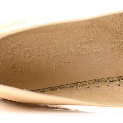 Chanel Lambskin CC Espadrilles 35 Beige Black 7 of 9
