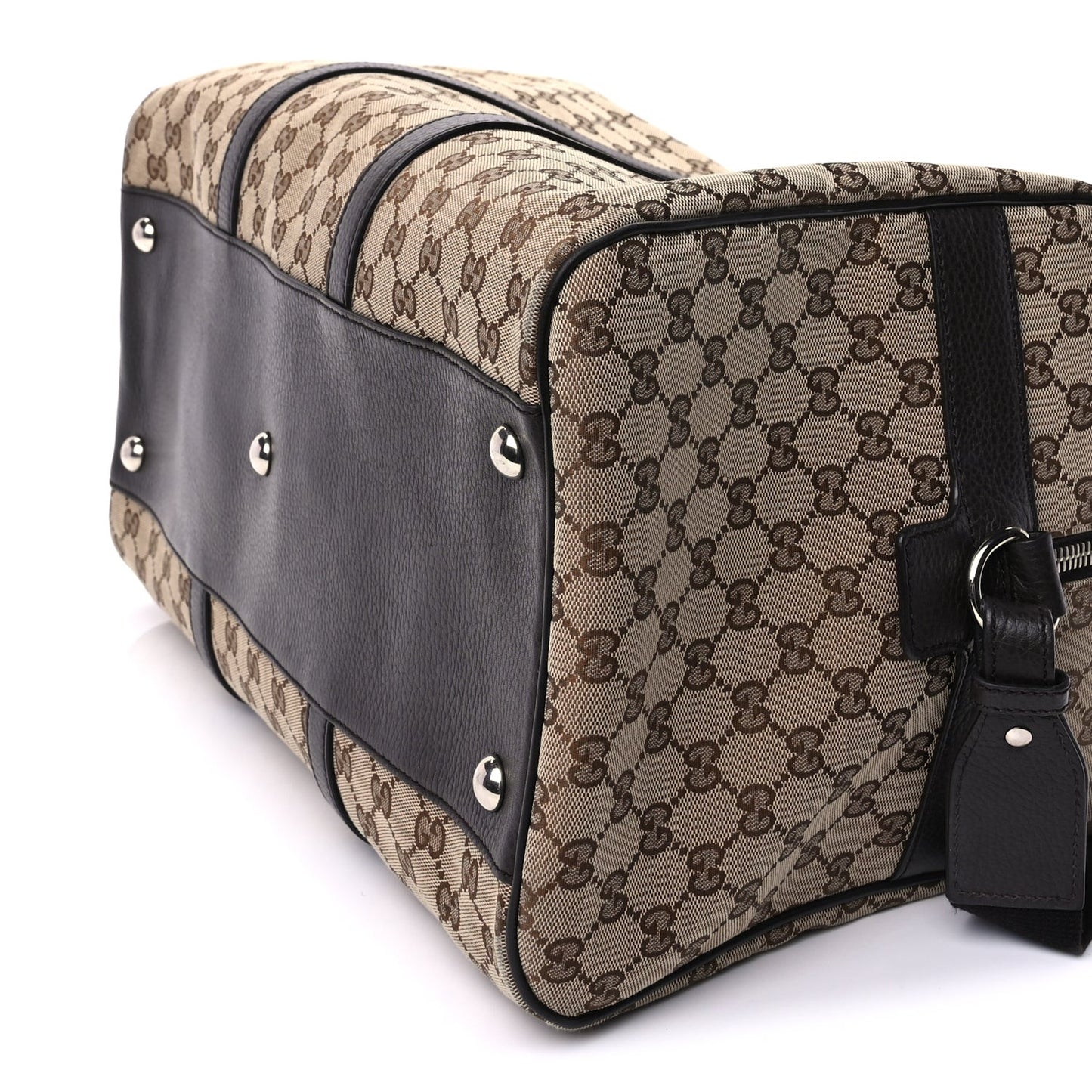 Monogram Dollar Calfskin Large Boston Duffle Bag  Beige Ebony Testa di Moro Marrone Scuro