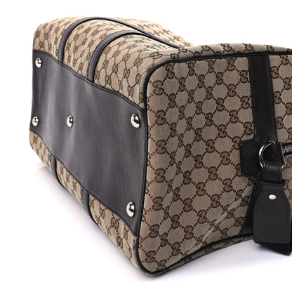 Gucci Monogram Dollar Calfskin Large Boston Duffle Bag  Beige Ebony Testa di Moro Marrone Scuro 8 of 8