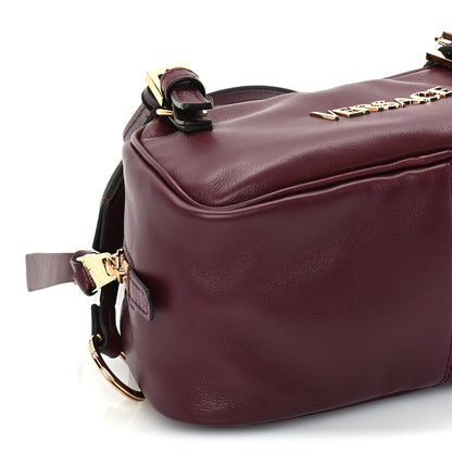 Versace Lambskin Mini Tag Bowling Bag Burgundy 7 of 8