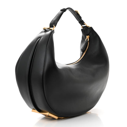 Fendi Vitello Grace Matte Medium Fendigraphy Hobo Bag Black 3 of 10