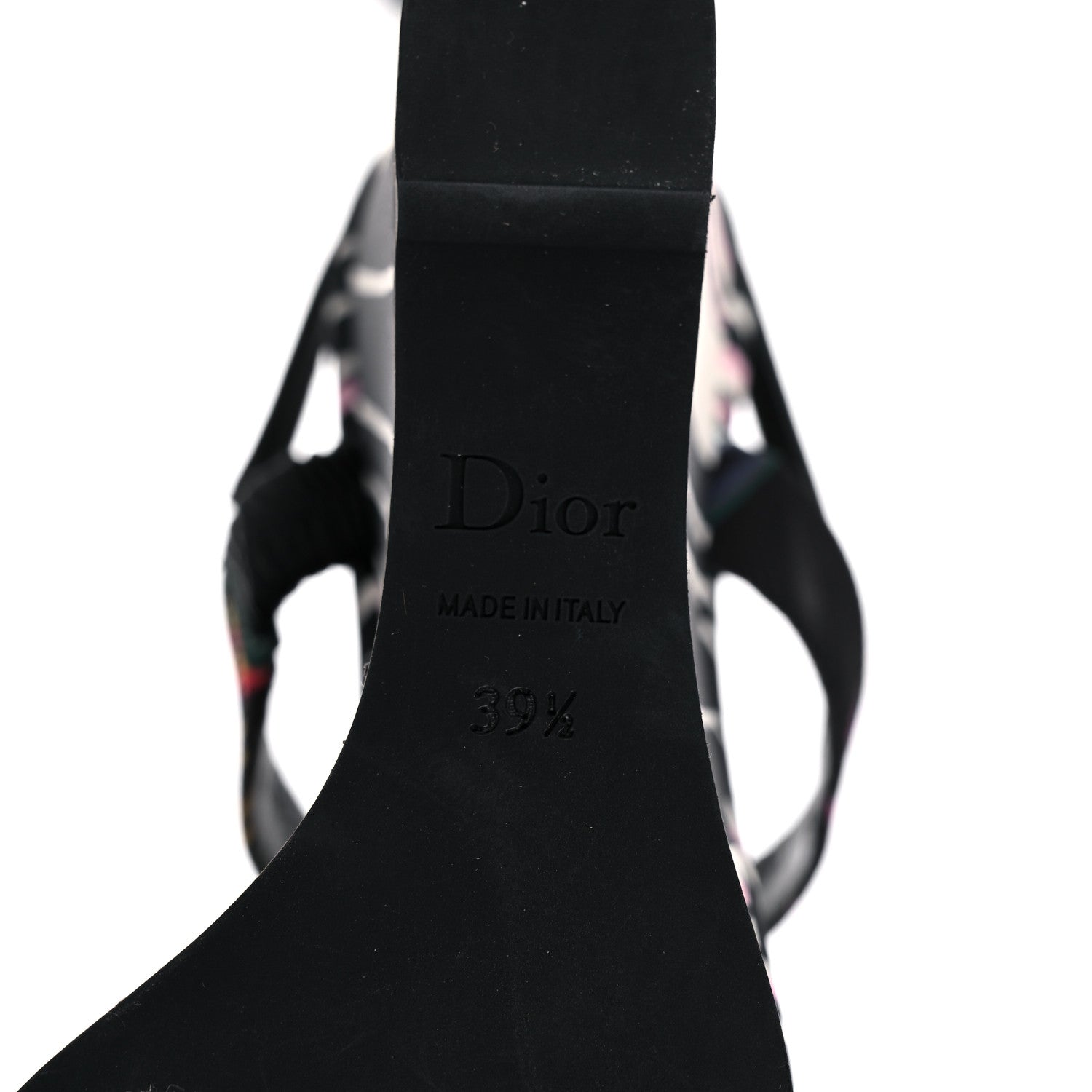 Christian Dior Satin Sequined Striped CD Platform Sandal 39.5 Black Multicolor 7 of 15