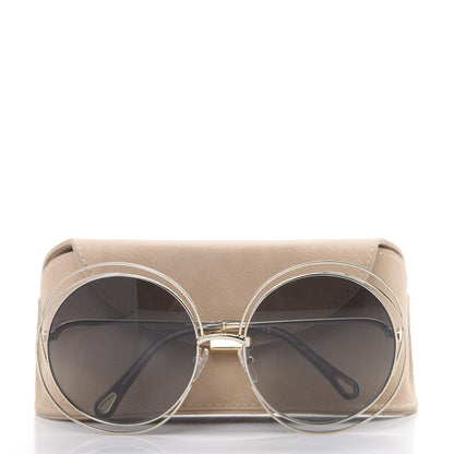 Chloe Oversize Round Carlina Oversized Round Sunglasses CE114S Gold Grey Metallic 7 of 7