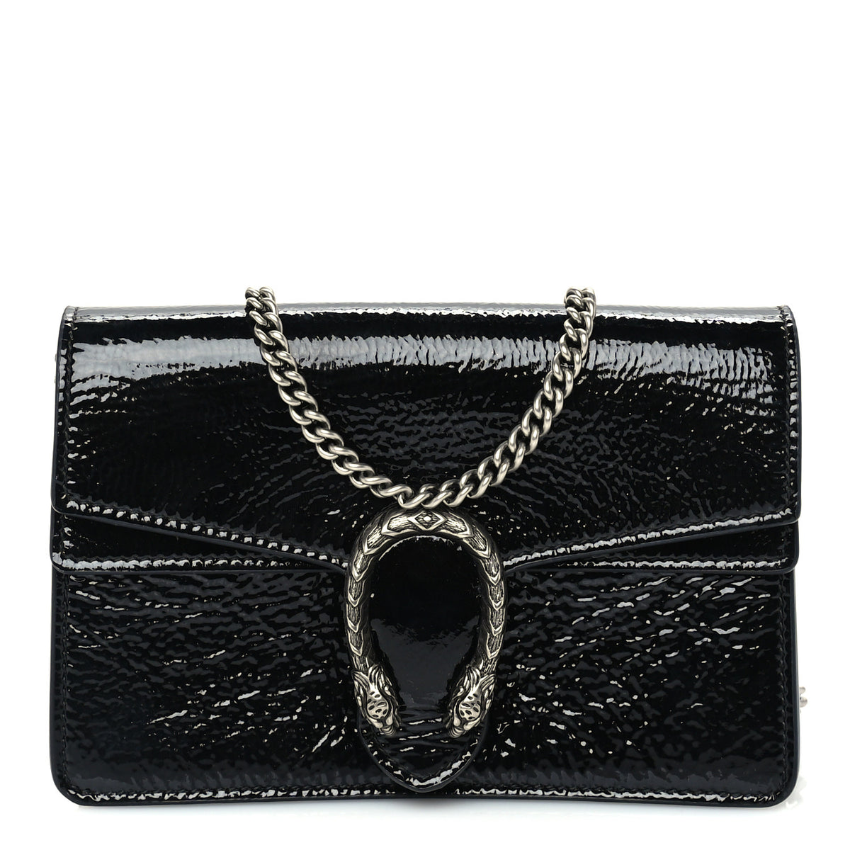Crinkled Patent Mini Dionysus Shoulder Bag Black