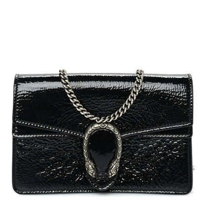 Gucci Crinkled Patent Mini Dionysus Shoulder Bag Black 1 of 8