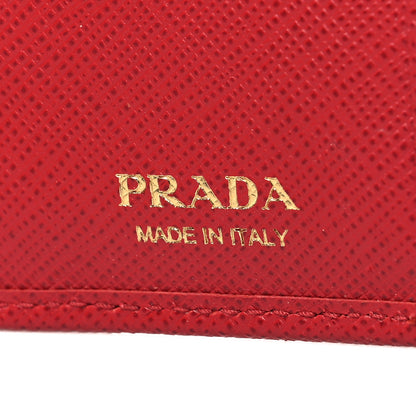 Prada Saffiano Zip Top Compact Wallet Fuoco 6 of 14