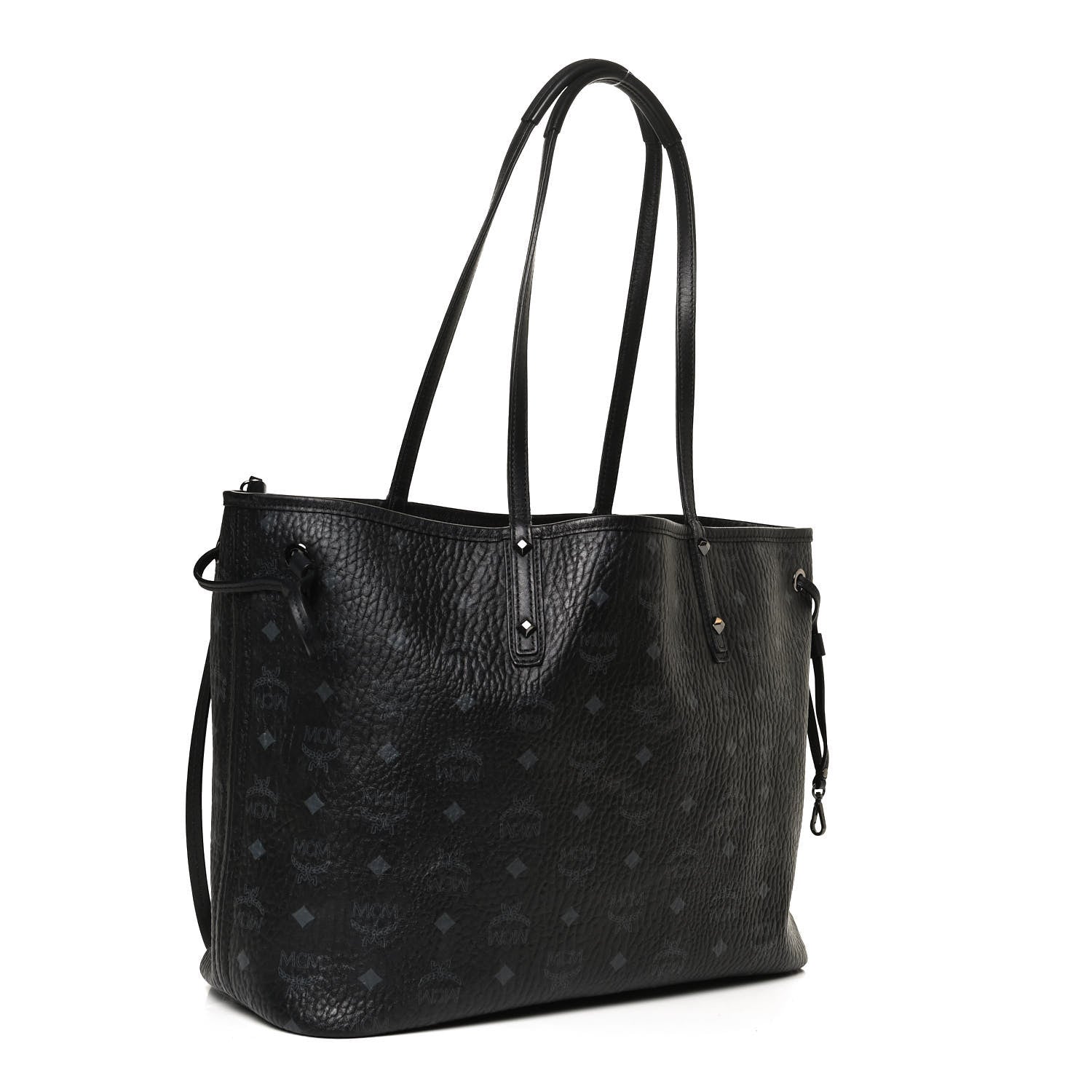 MCM Visetos Medium Reversible Shopper Tote Black 3 of 13