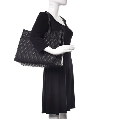 Givenchy Rubber Effect Canvas Quilted Duo Shopper Tote Black 2 of 11