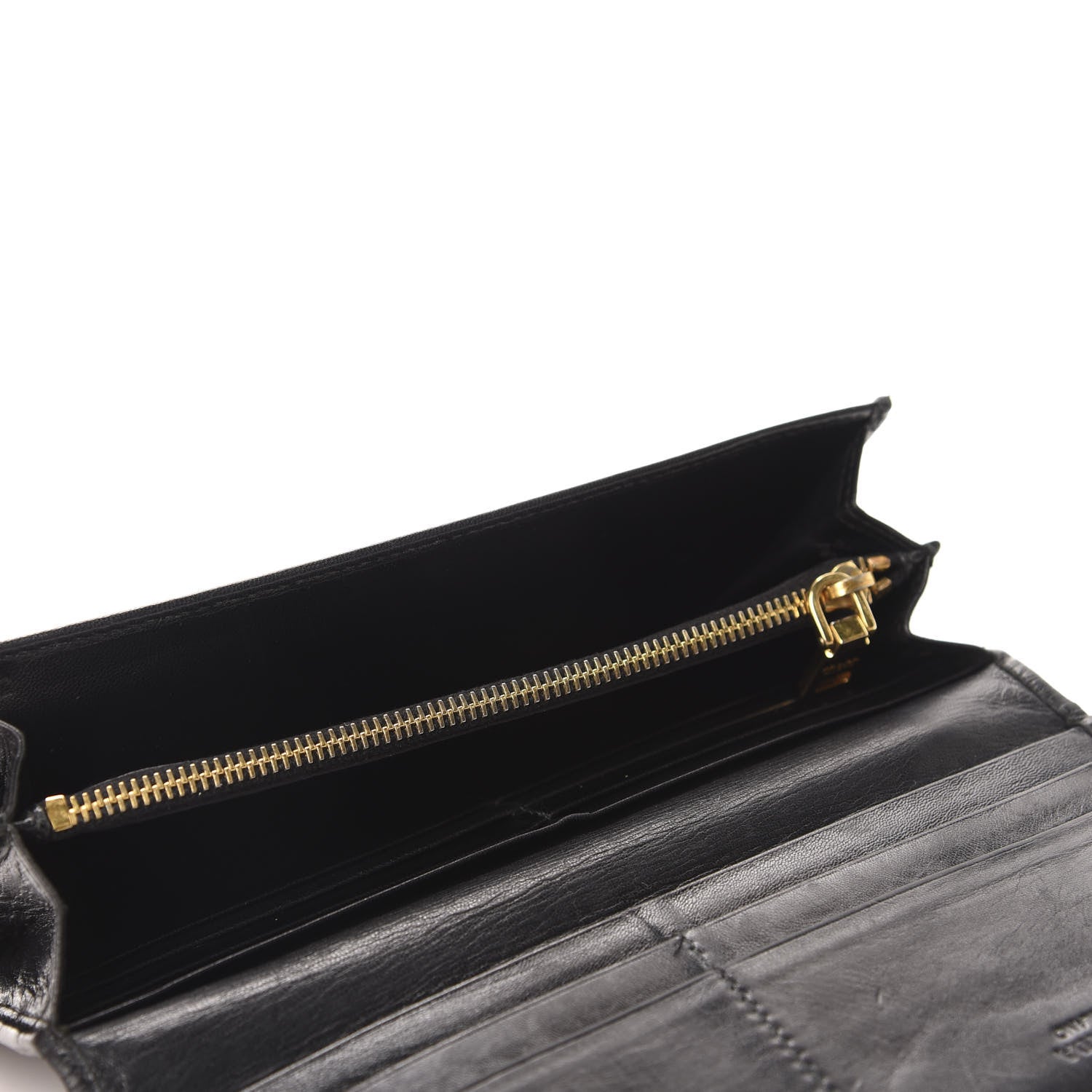 Prada Nappa Flame Continental Flap Wallet Black 5 of 13