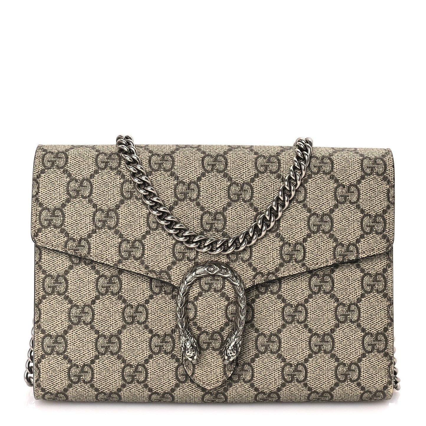 GG Supreme Monogram Mini Dionysus Chain Wallet Beige Taupe