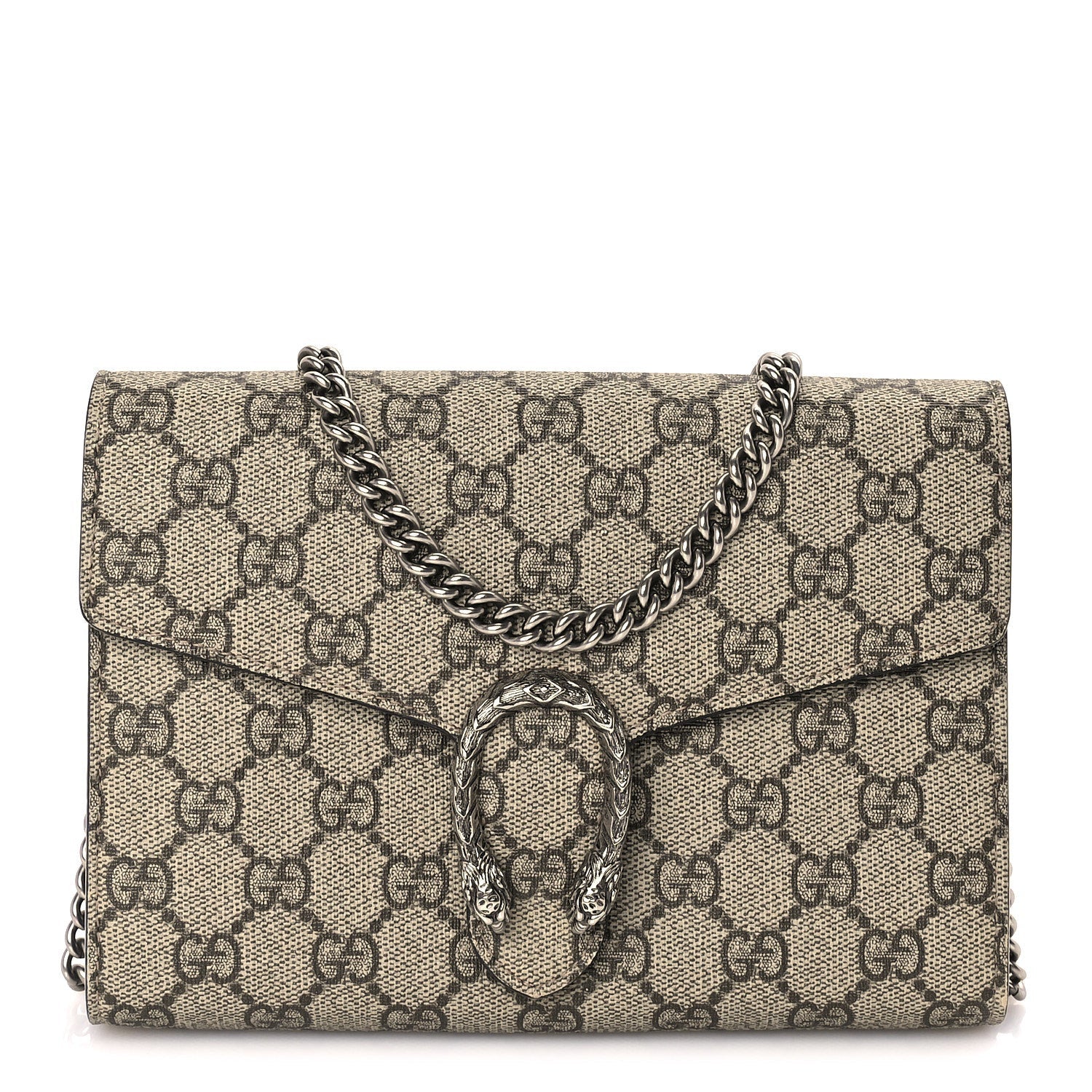 Gucci GG Supreme Monogram Mini Dionysus Chain Wallet Beige Taupe 1 of 8