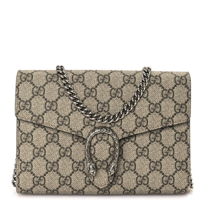 Gucci GG Supreme Monogram Mini Dionysus Chain Wallet Beige Taupe 1 of 8