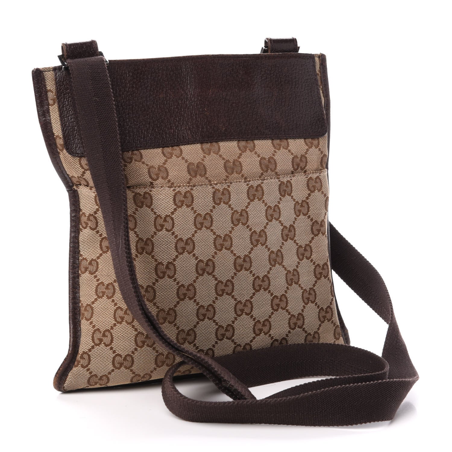 Gucci Monogram Messenger Crossbody Bag Dark Brown 3 of 11