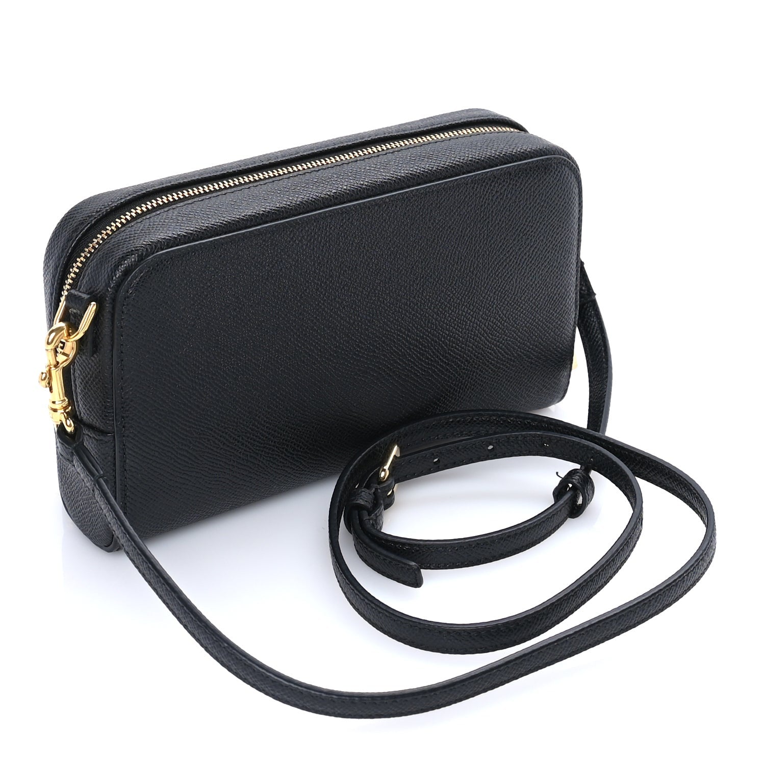 Christian Dior Grained Calfskin Caro Double Pouch Black 2 of 7