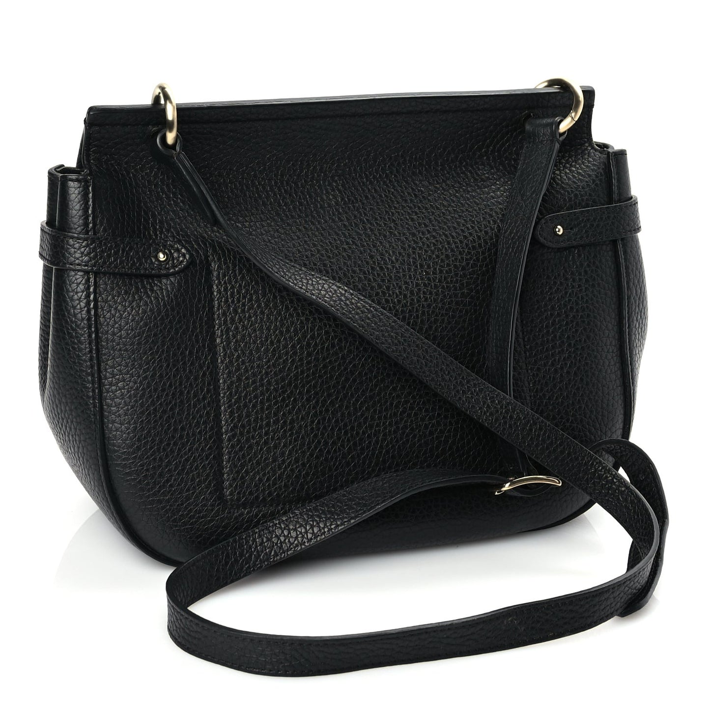 Small Classic Grain Calfskin Amberley Satchel Black