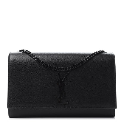 Saint Laurent Grain De Poudre Medium Classic Monogram Kate Satchel Black 1 of 10