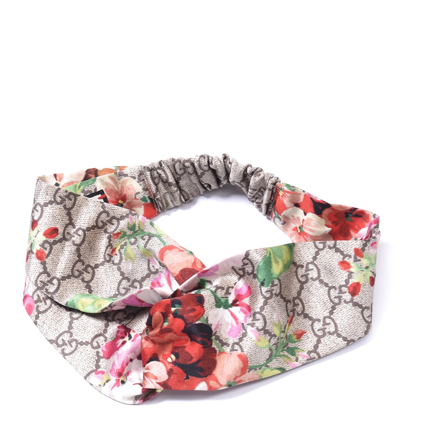 Silk Monogram Blooms Print Headband Antique Rose