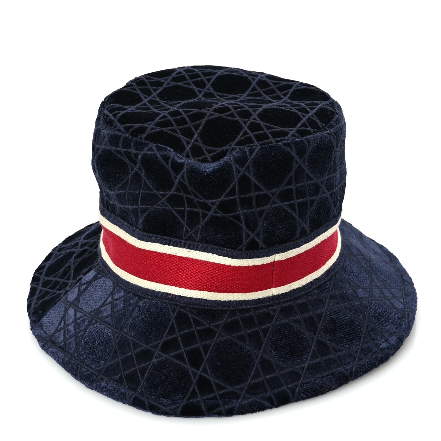Christian Dior Velvet Cannage Bob Bucket Hat 57 Blue 5 of 8