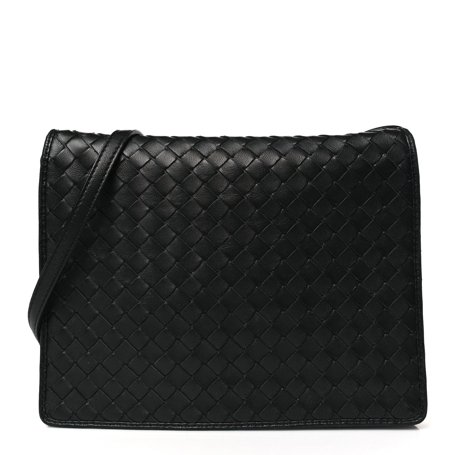 Bottega Veneta Nappa Mini Intrecciato Flap Crossbody Bag Black 1 of 9