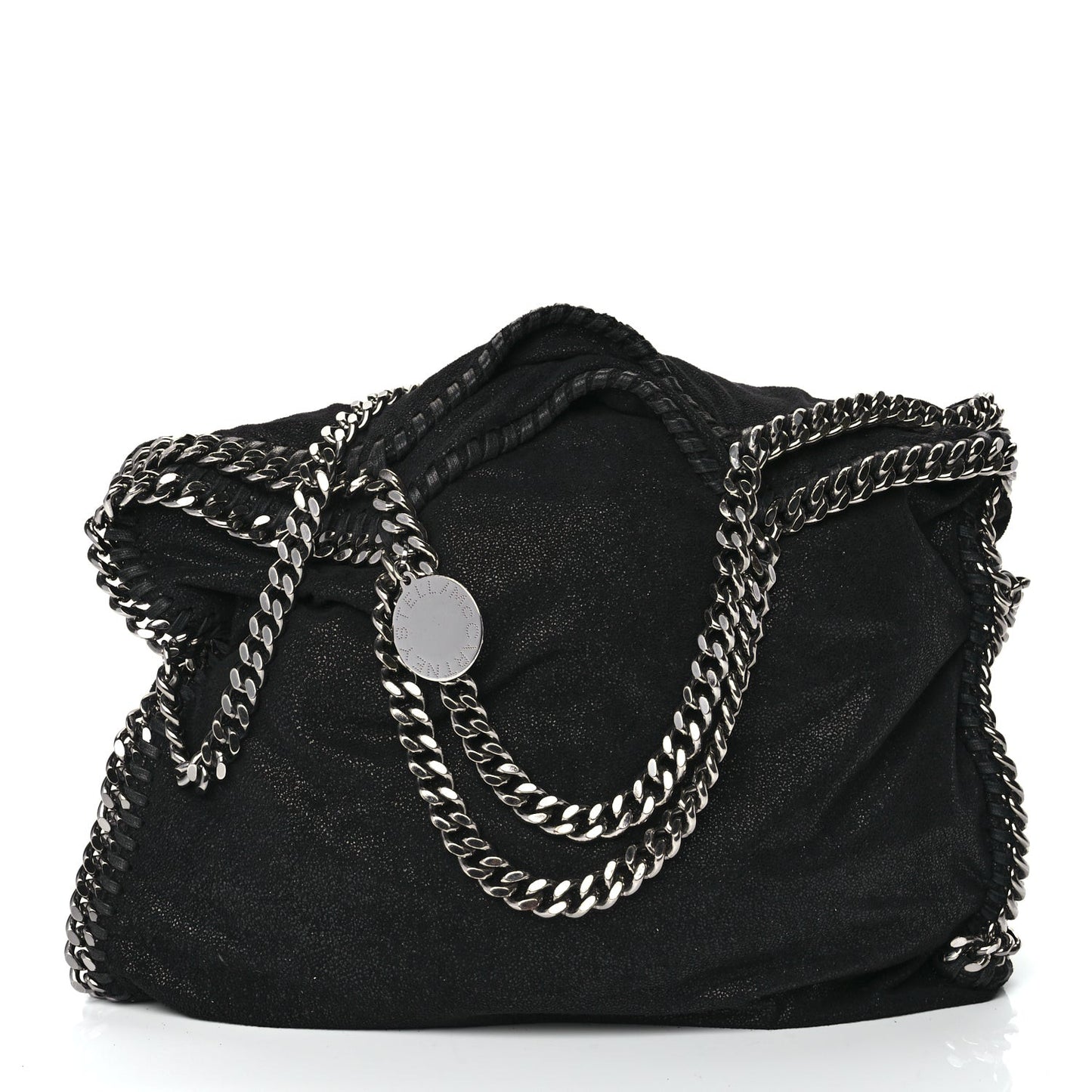 Shaggy Deer Small Falabella Fold Over Tote Black