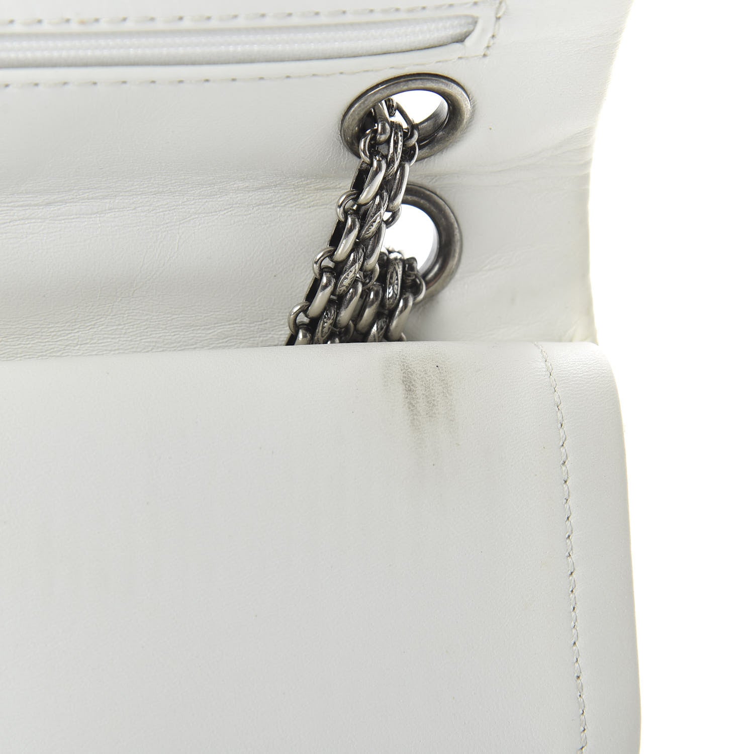 Chanel Distressed Patent Quilted 2.55 Reissue Flap 227 White 13 of 13