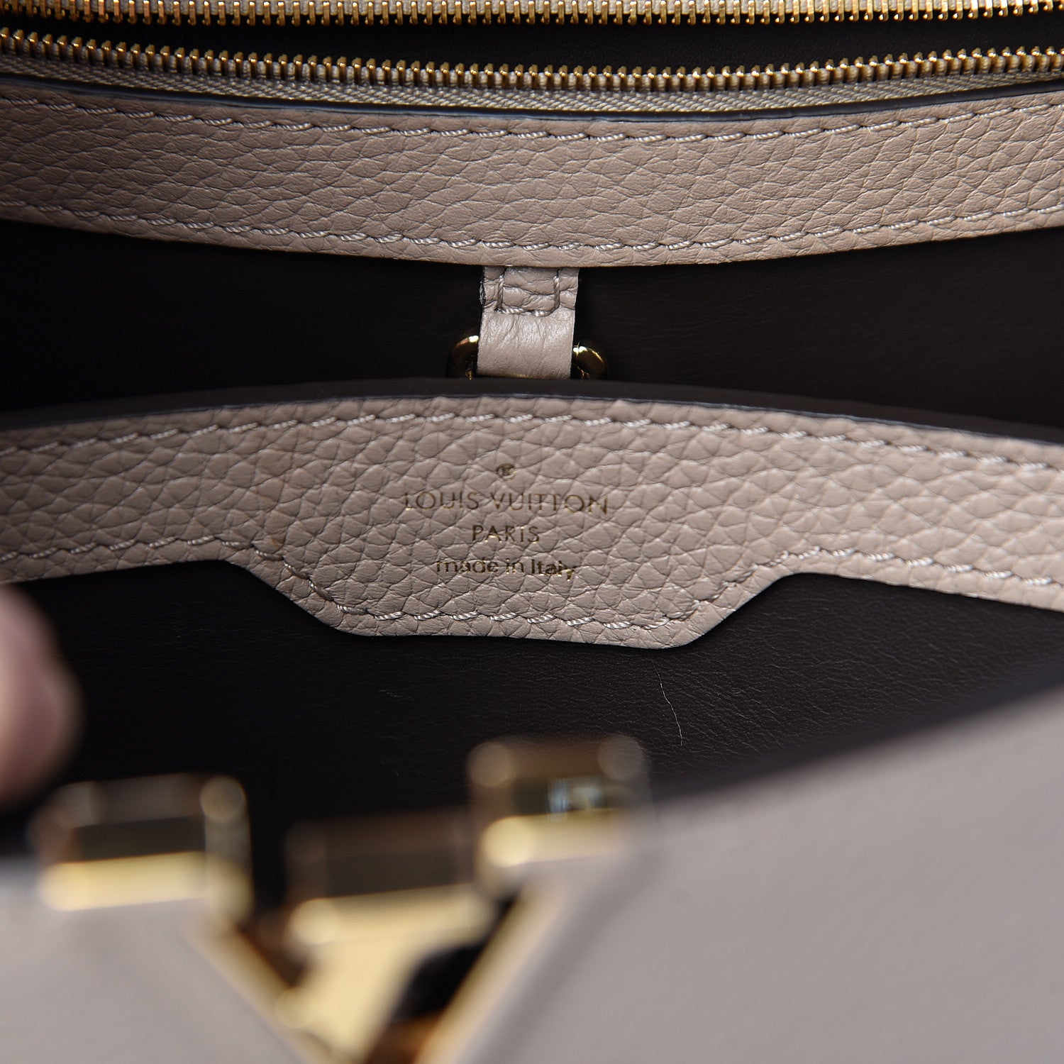 Louis Vuitton Taurillon Capucines BB Galet 6 of 9