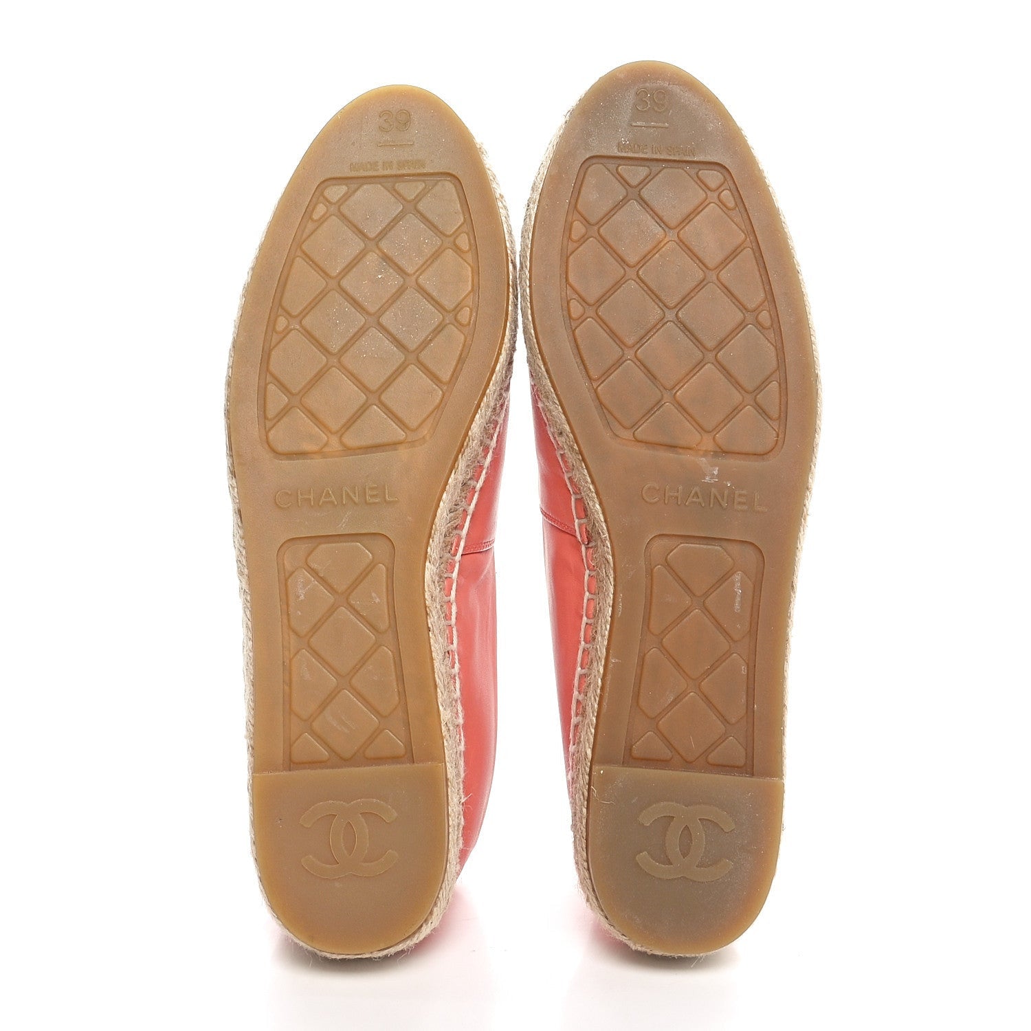 Chanel Lambskin CC Espadrilles 39 Pink Red Black 6 of 7