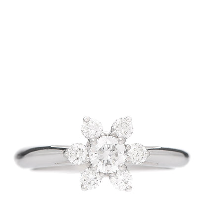 Tiffany Platinum Diamond Flower Ring 48 4.5 1 of 5
