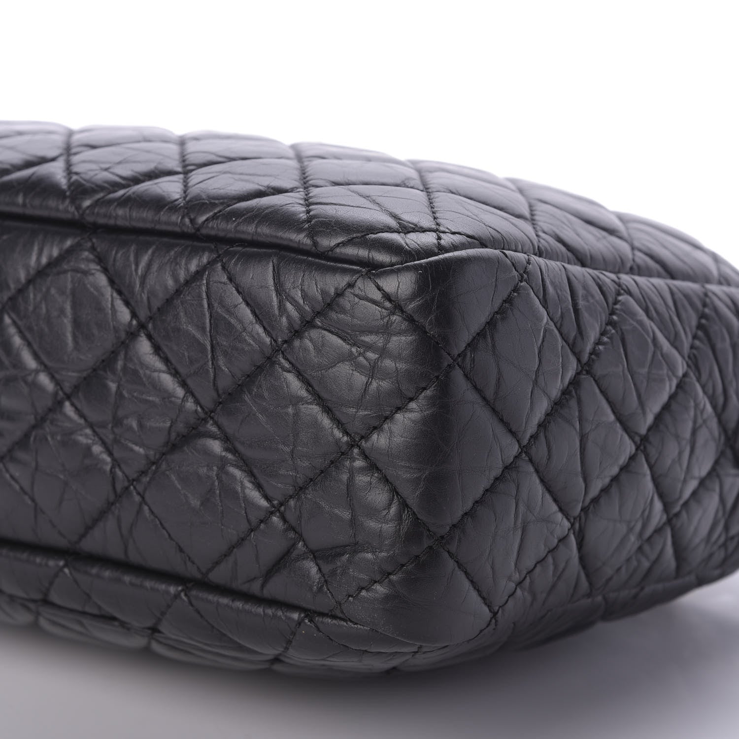 Chanel Aged Calfskin Quilted Large Reissue Camera Case Black 7 of 9