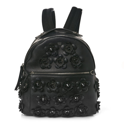 Fendi Vitello Dolce All Over Flowerland Large Backpack Black 1 of 10