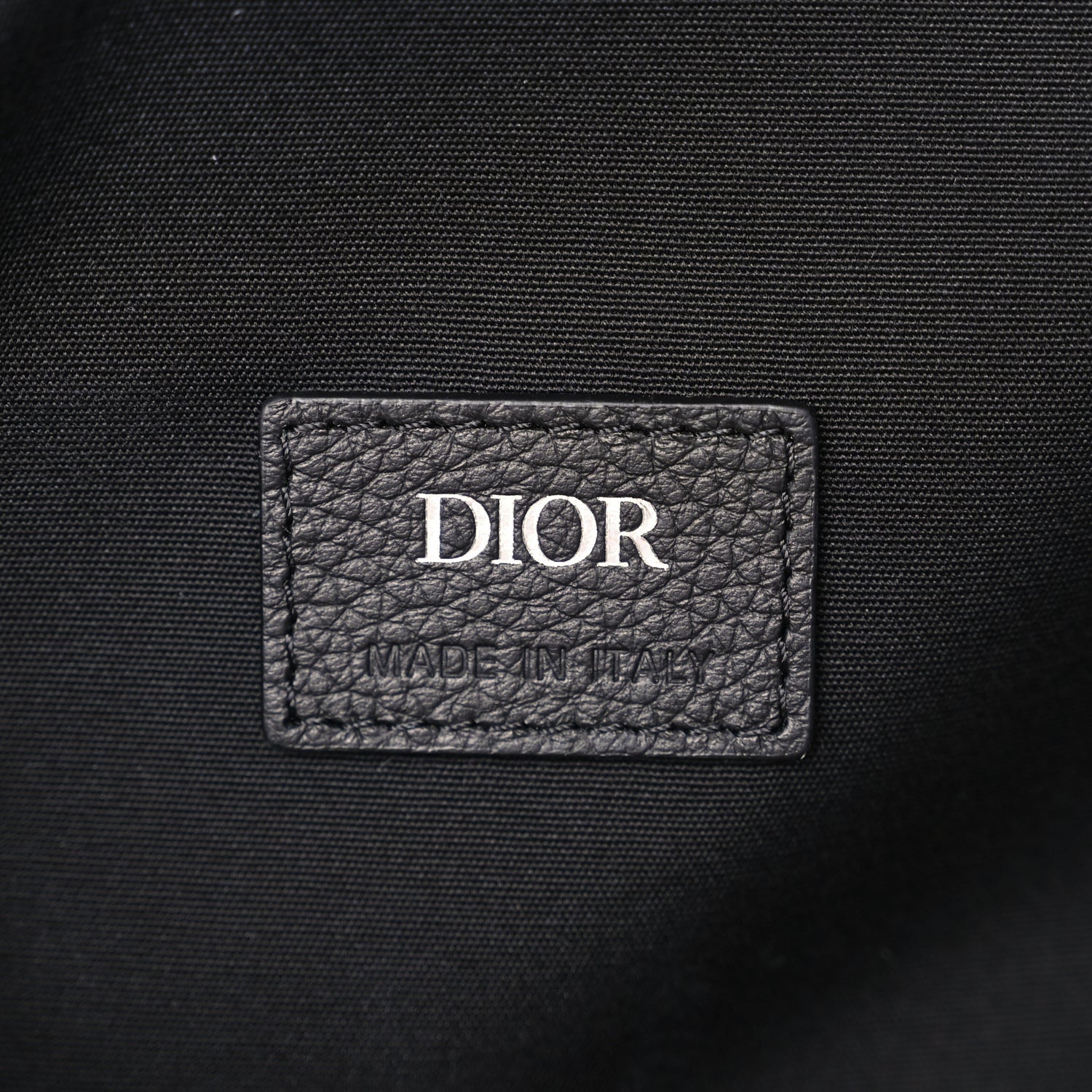 Christian Dior Oblique Jacquard Grained Calfskin Drawstring Saddle Backpack Beige Black 5 of 16