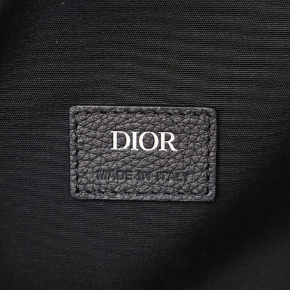 Christian Dior Oblique Jacquard Grained Calfskin Drawstring Saddle Backpack Beige Black 5 of 16