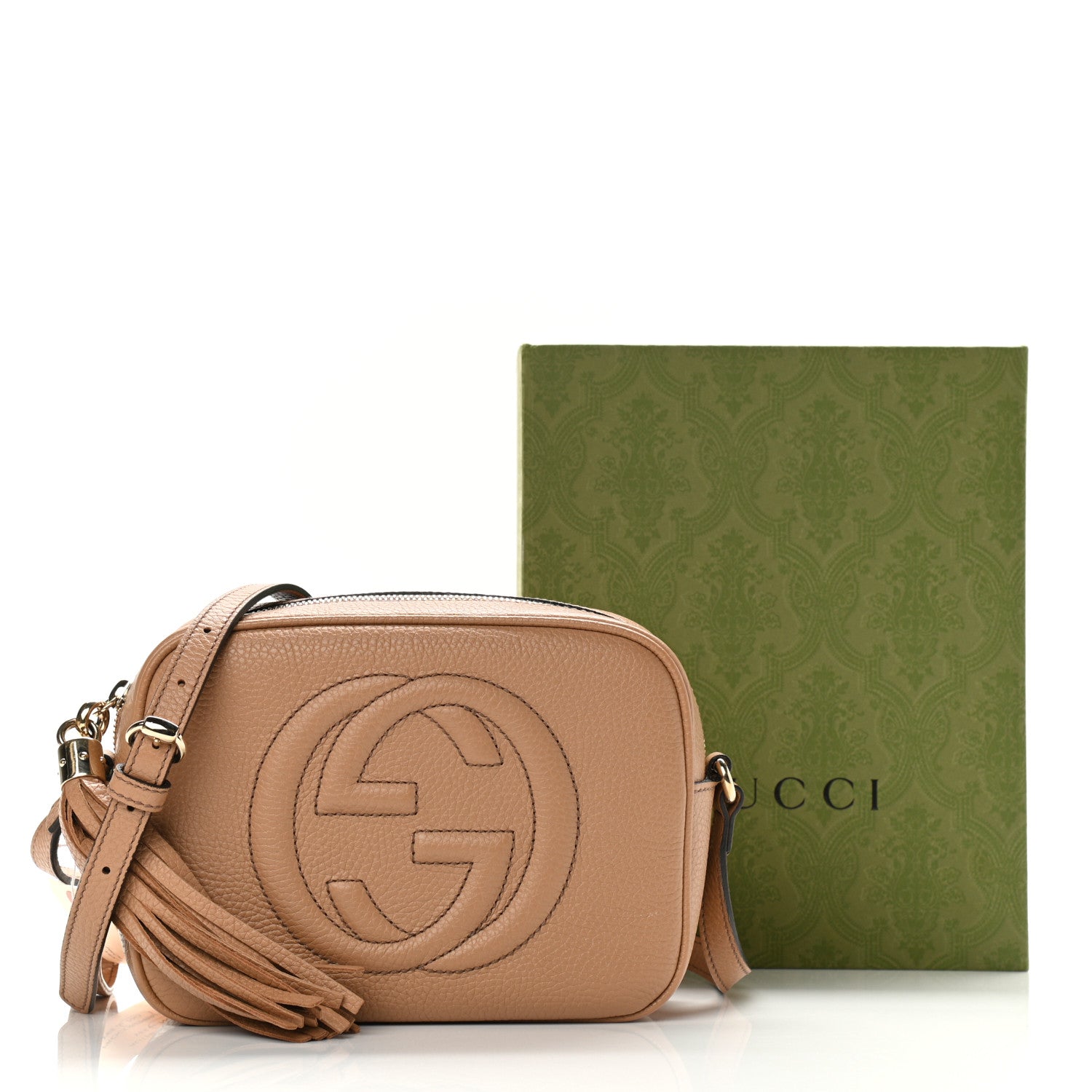 Gucci Pebbled Calfskin Small Soho Disco Bag Camelia 12 of 12