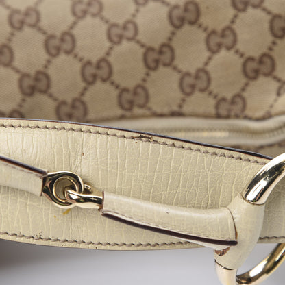Gucci Monogram Medium Horsebit Chain Hobo Off White 11 of 13