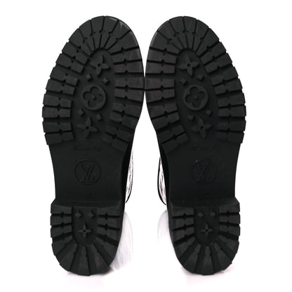 Louis Vuitton Rubber Embossed Monogram Drops Flat Half Boots 39 Black 5 of 7
