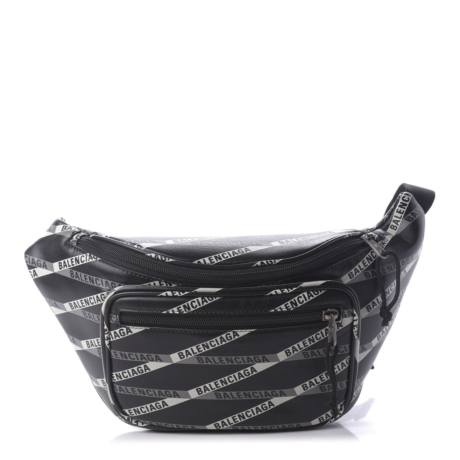 Balenciaga Smooth Calfskin Losange Monogram Explorer Belt Bag Black Grey 1 of 10