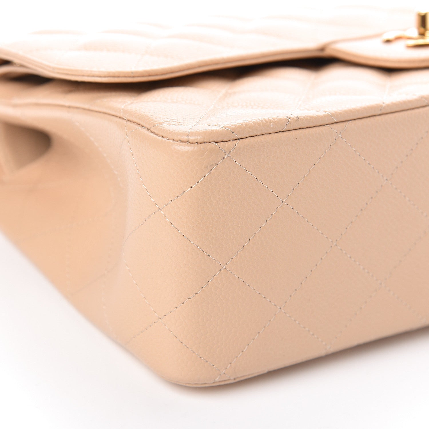 Chanel Caviar Quilted Jumbo Double Flap Beige Clair 9 of 10