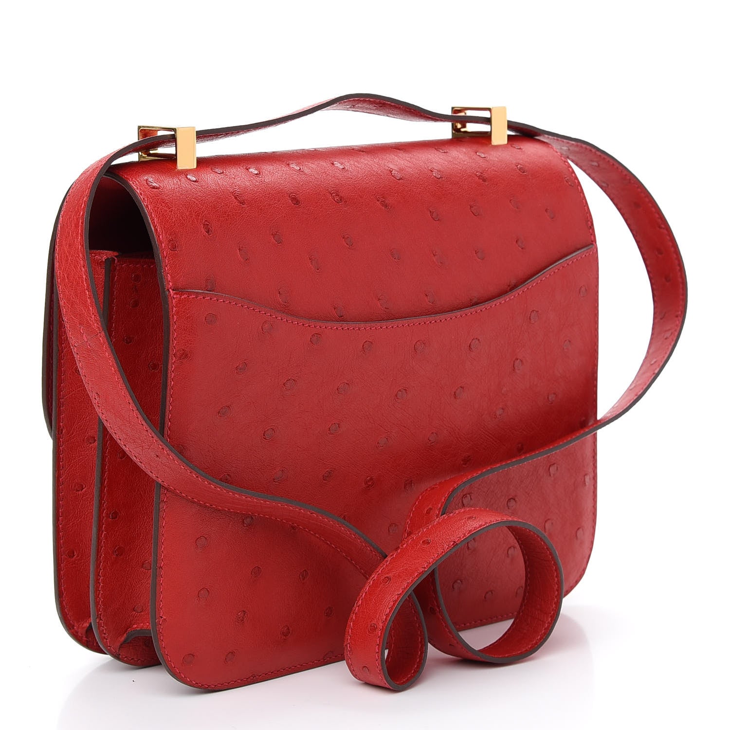 Hermes Ostrich Constance 24 Rouge Vif 3 of 9